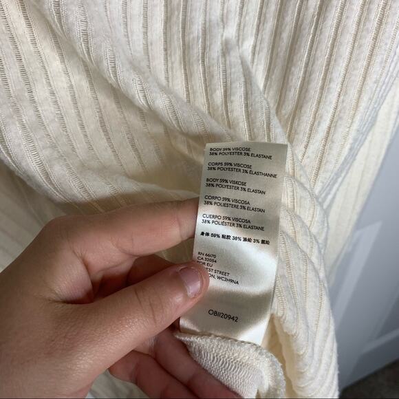 Anthropologie Maeve White Vanna Ribbed Cowl Neck Sweater Size Small - Picture 8 of 9